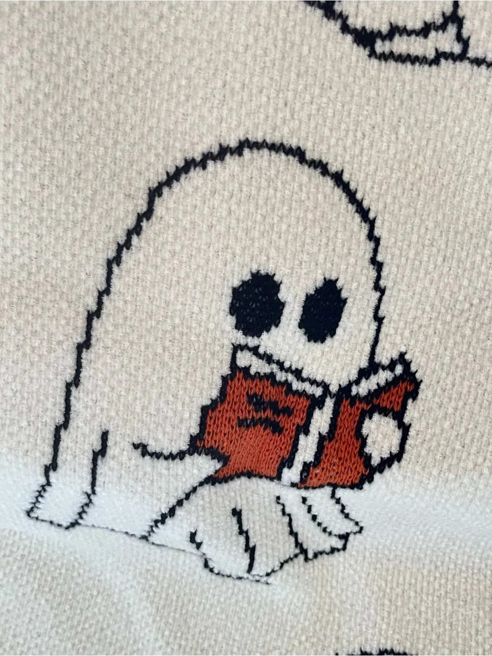 Goblin and Ghoul Halloween Ghost Reading Book Throw Blanket